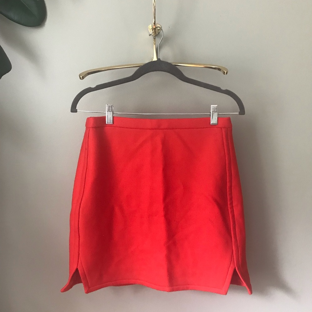 J. Crew wool red mini skirt